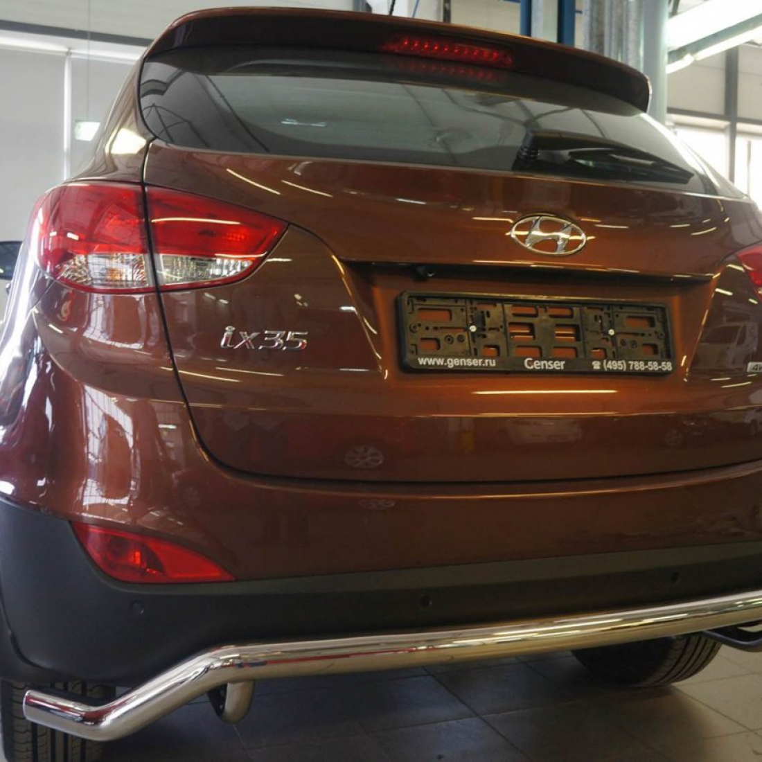 Захист заднього бампера Hyundai IX-35 (2009-) (одинарна хвиля) d60