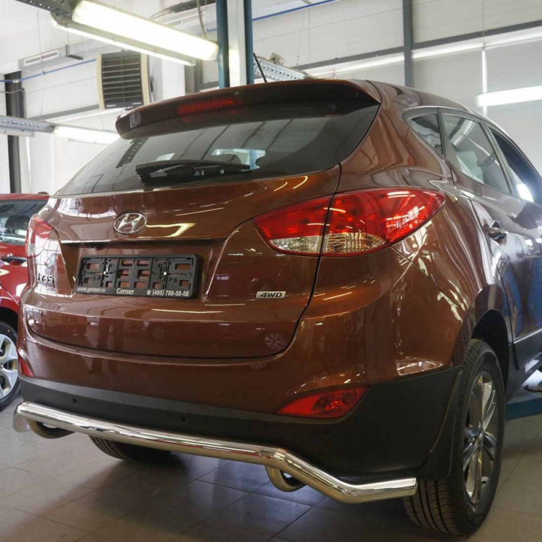 Захист заднього бампера Hyundai IX-35 (2009-) (одинарна хвиля) d60