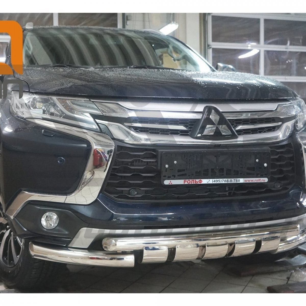 Захист переднього бампера Mitsubishi Pajero Sport (2016-) (Shark) d60/60