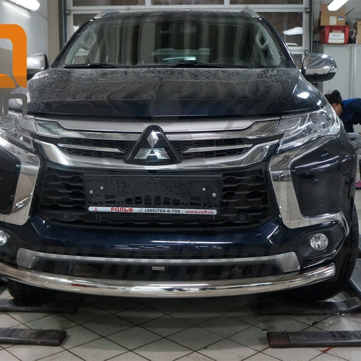 Захист переднього бампера Mitsubishi Pajero Sport (2016-) (одинарний)