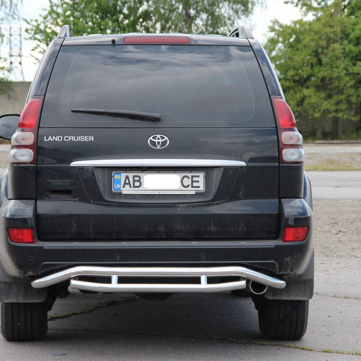 Захист заднього бампера подвійна для Toyota Land Cruiser 120