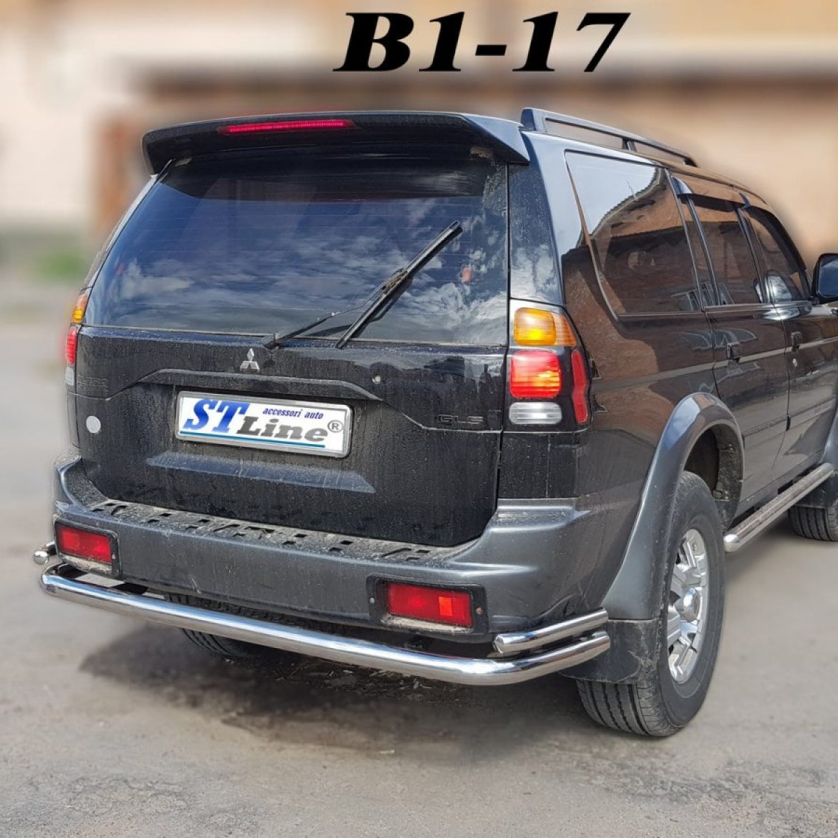 Захист заднього бампера з кутами для Mitsubishi Pajero Sport 1996-2008