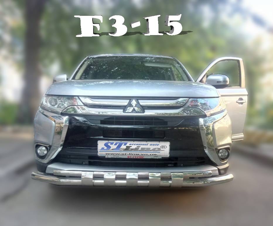 Захист переднього бампера подвійний для Mitsubishi Outlander 2015+