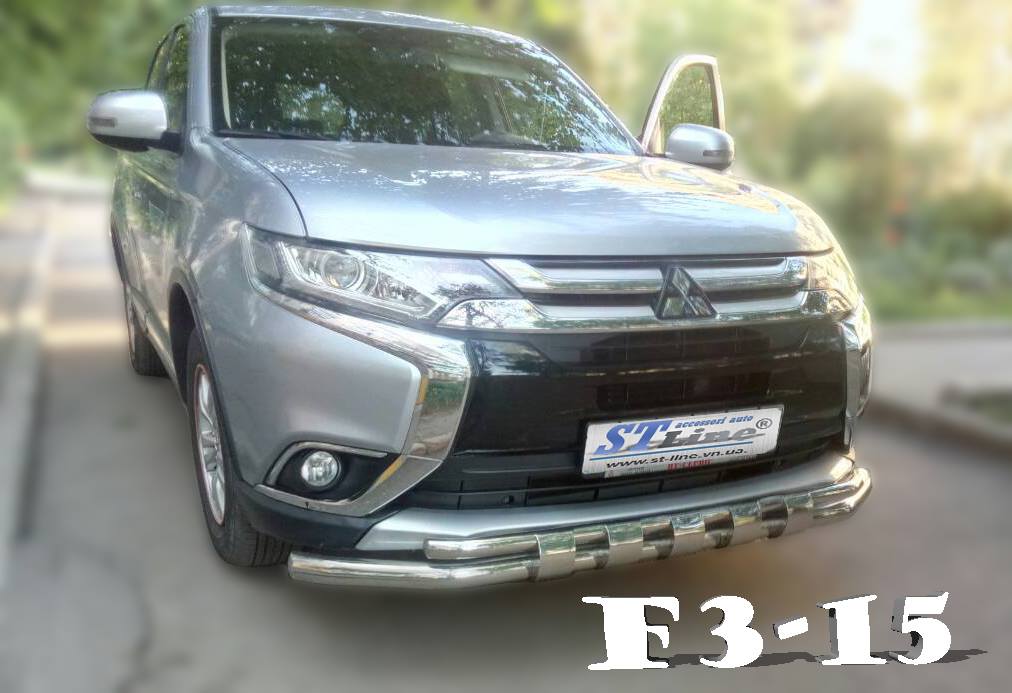 Захист переднього бампера подвійний для Mitsubishi Outlander 2015+