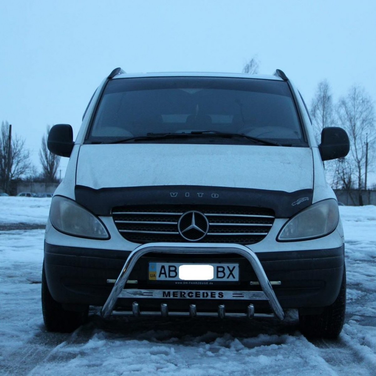 Кенгурятник з написом і грилем D51 для Mercedes Vito 2003-2010 (WT004)