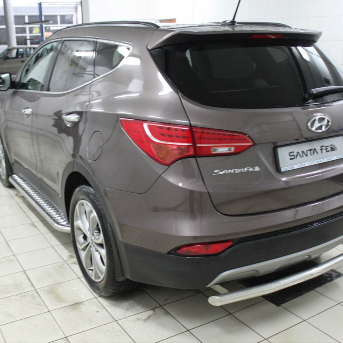 Задній захист Hyundai Santa Fe 2013+