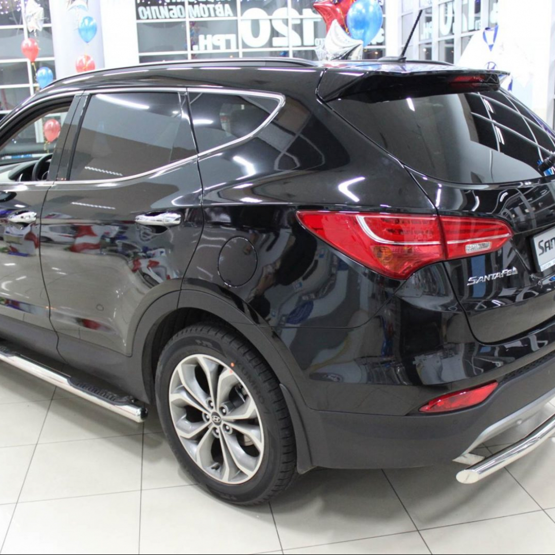 Задній захист Hyundai Santa Fe 2013+