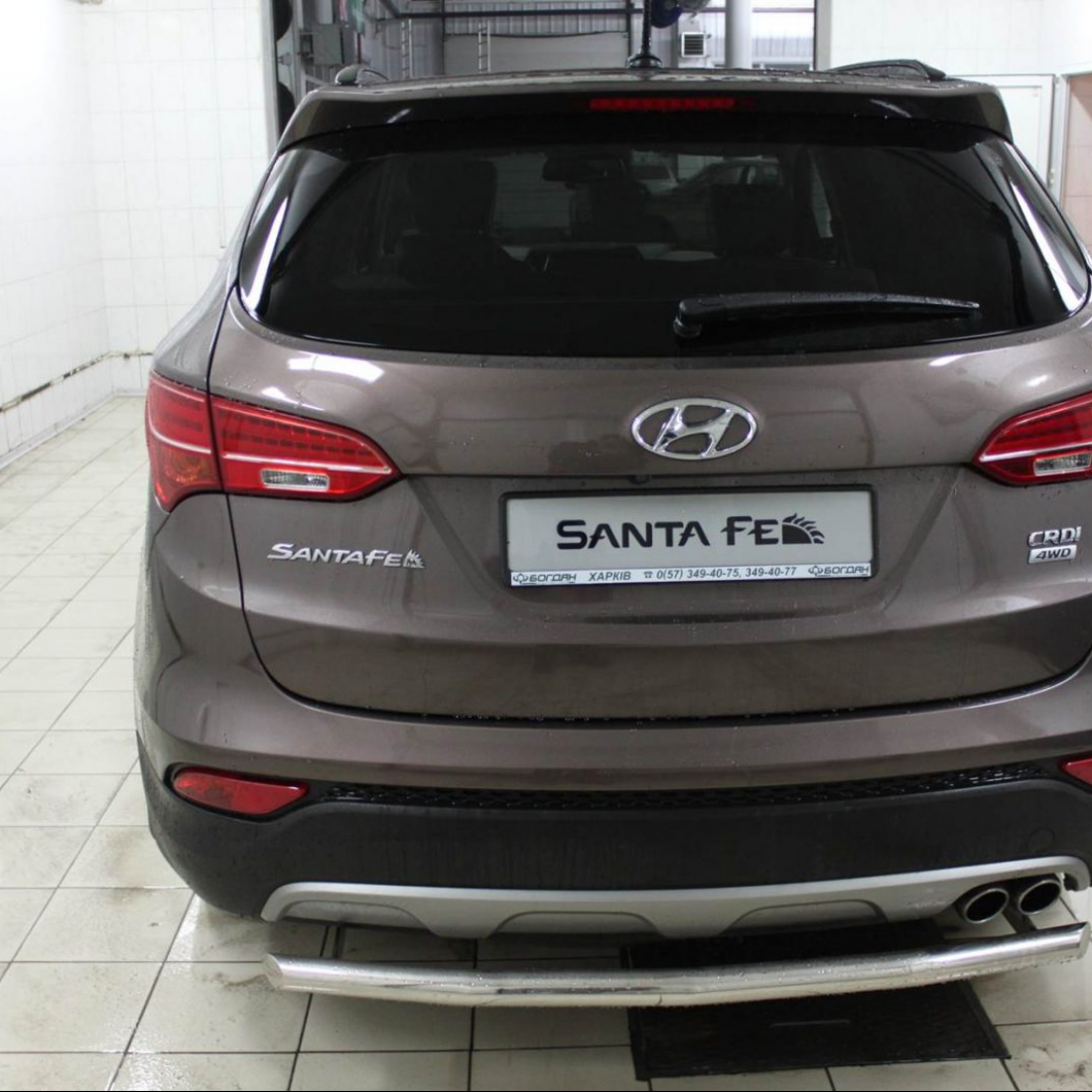 Задній захист Hyundai Santa Fe 2013+