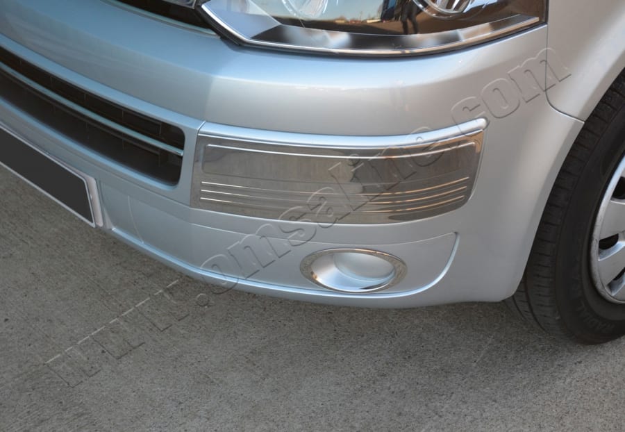 Хром накладки на передній бампер (нерж.) 2 шт. (Бровки) для VW T5 2003-2010 Omsa Line (Туреччина)