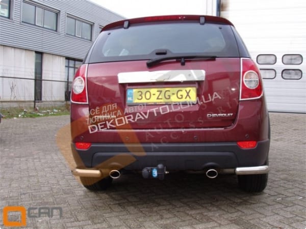 Захист заднього бампера куточки Can otomotiv для Шевроле каптіва