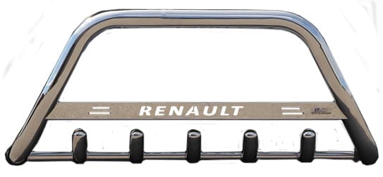 Кенгурятник з написом і грилем D51 для Renault Logan 2006-2012 (WT004)