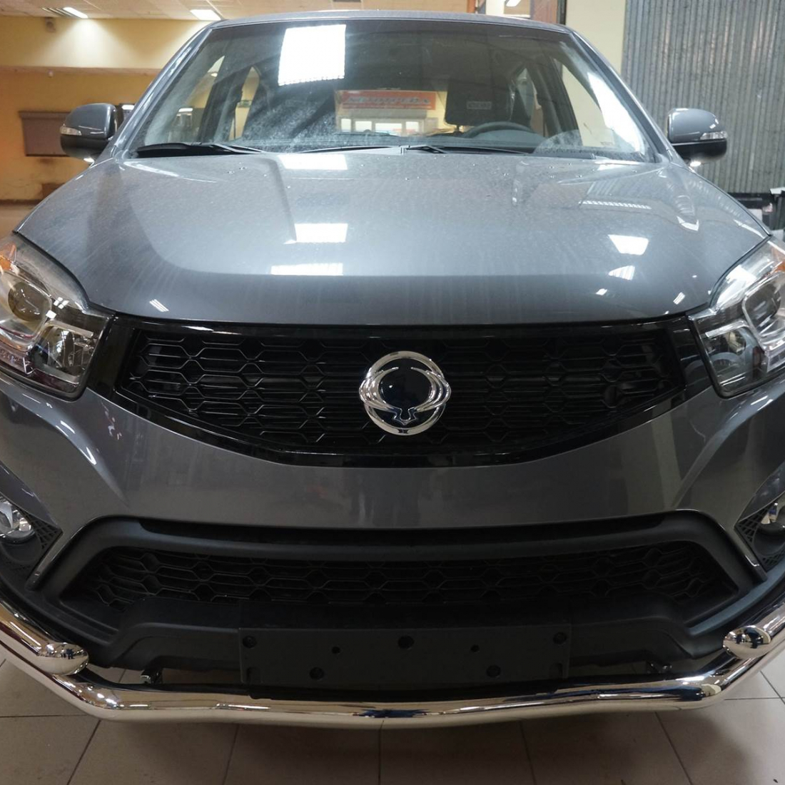 Захист переднього бампера подвійний труба для Ssang Yong Korando 2013+