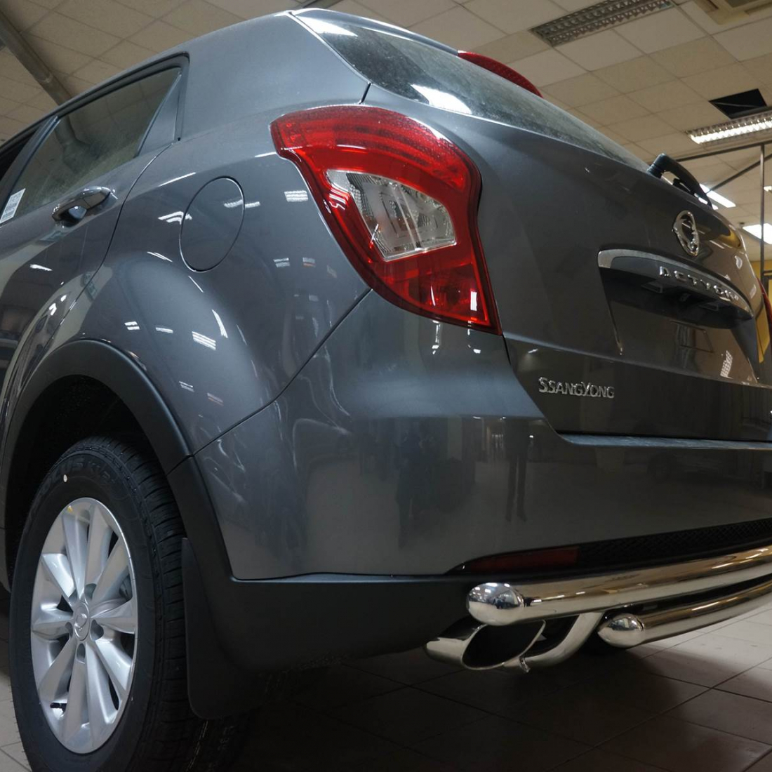 Захист заднього бампера подвійна для Ssang Yong Korando 2010+