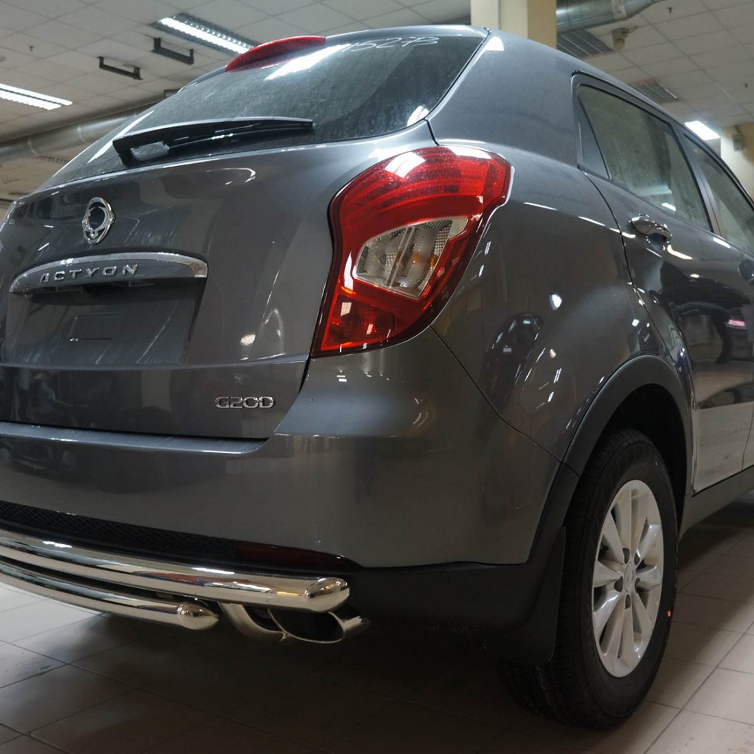 Захист заднього бампера подвійна для Ssang Yong Korando 2010+
