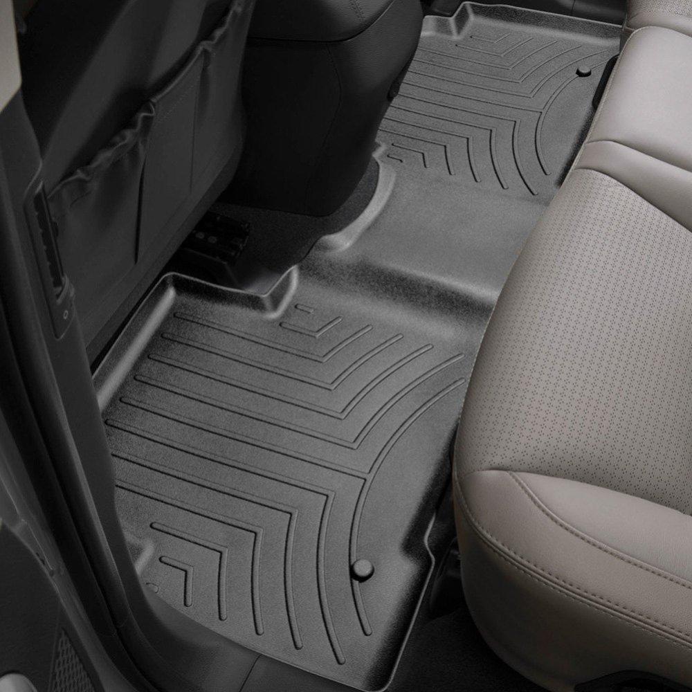 Килимки в салон для Hyundai Santa Fe 2012 - з бортиком чорні задні 444402