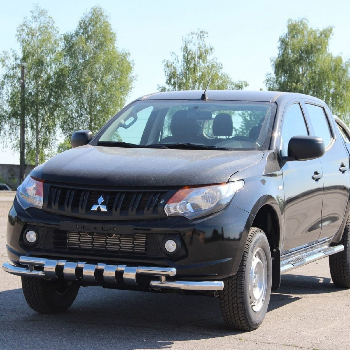 Передій захист подвійний з грилем для Mitsubishi L200 (2016+)