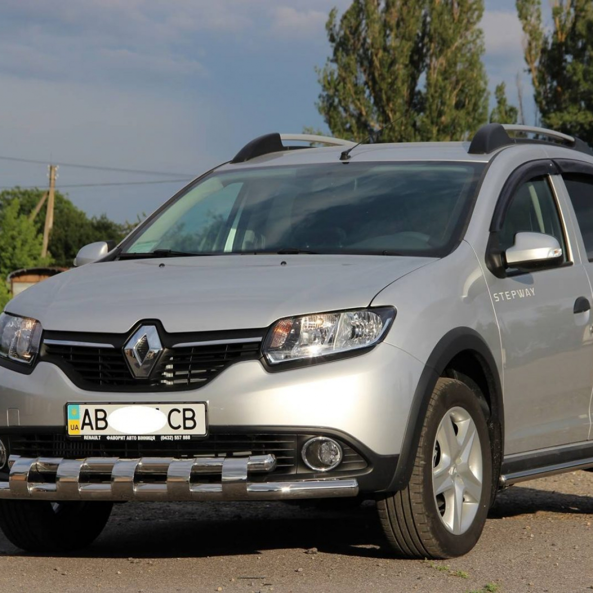 Передій захист подвійний для Renault Sandero Stepway 13+