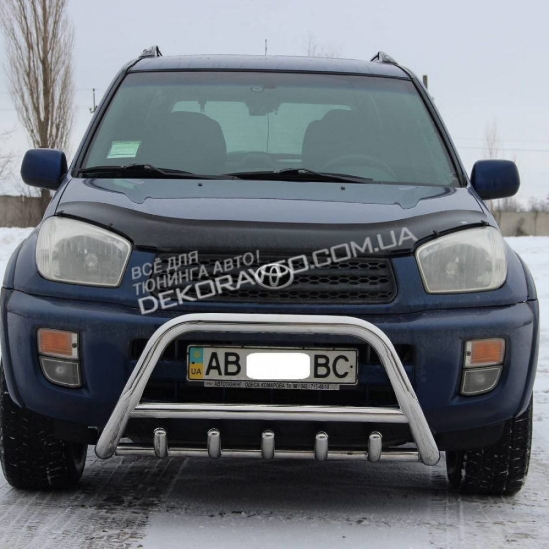Кенгурятник з перемичкою і грилем D60 для Toyota Rav-4 2000-2006