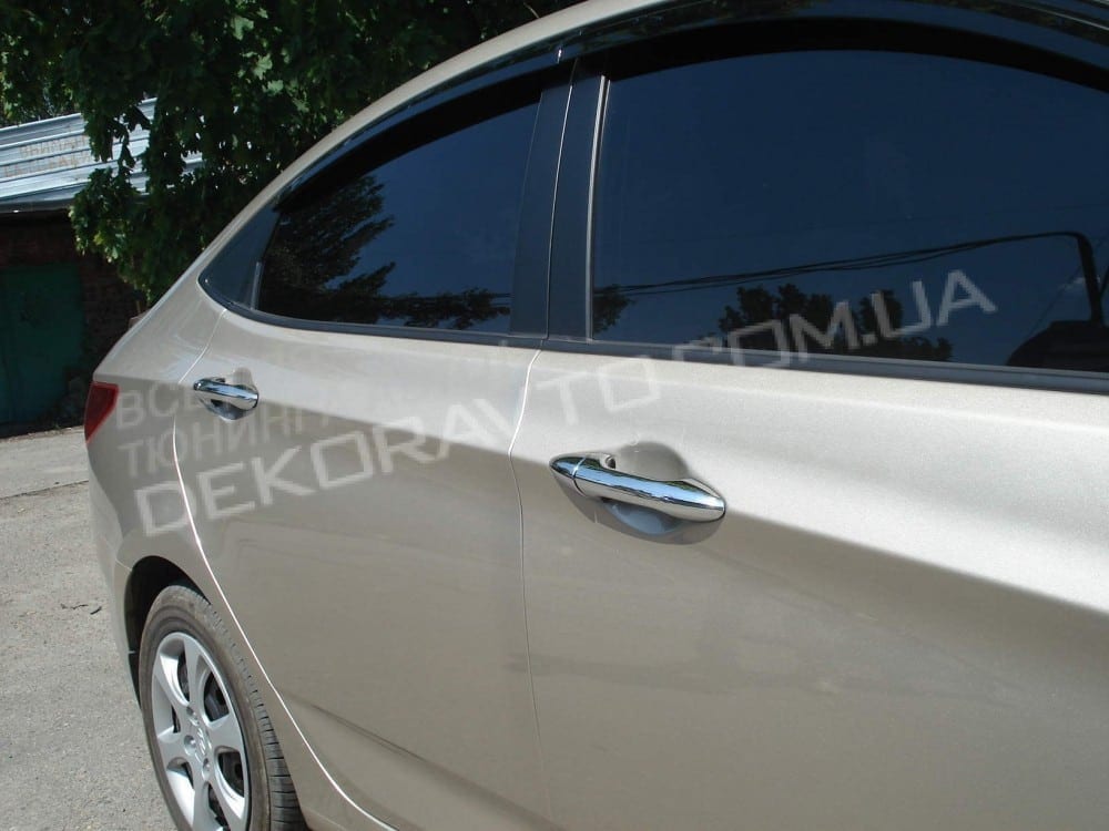 Хром накладки на ручки Hyundai Accent 2011-2017 (хромований пластик)