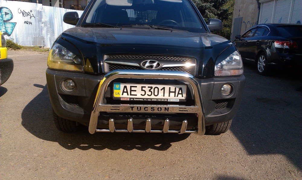 Кенгурятник з написом Can otomotiv Hyundai Tucson труба 60 мм