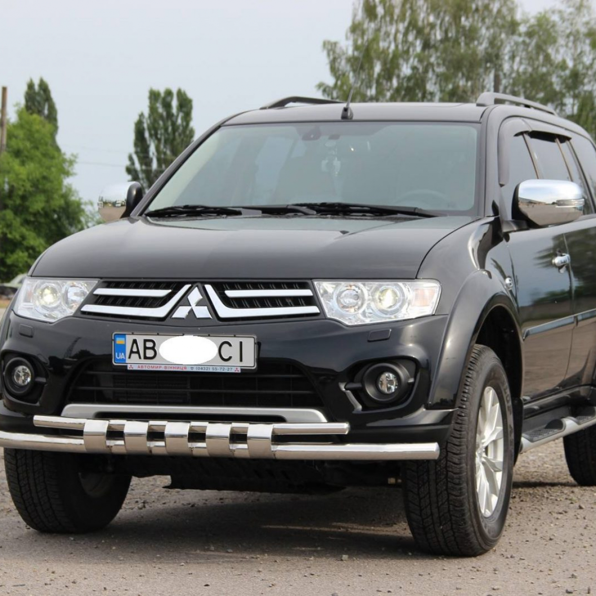 Захист переднього бампера подвійний для Mitsubishi Pajero Sport 2008+/L200 2010+