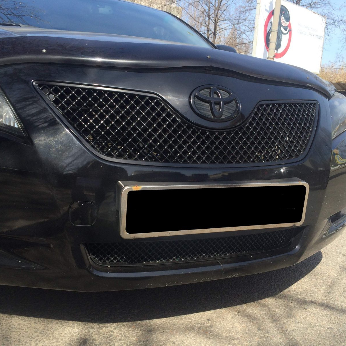 Решітка радіатора і бампера (чорна) "Bentley Style" для Toyota Camry 40 2006-2009