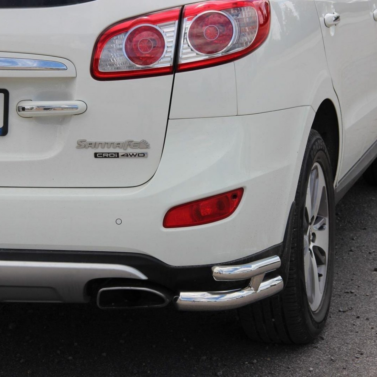Захист заднього бампера кути подвійні для Hyundai Santa Fe 06-12