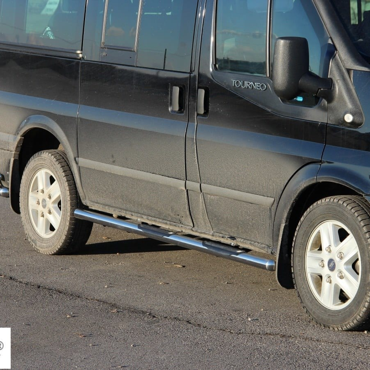 Пороги труба нерж. для Ford Transit 1986-2012 /сер.база /Ø60