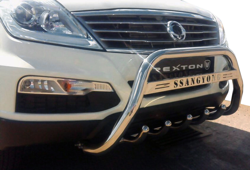 Кенгурятник WT004 (нерж) для SsangYong Rexton I 2001-2017 