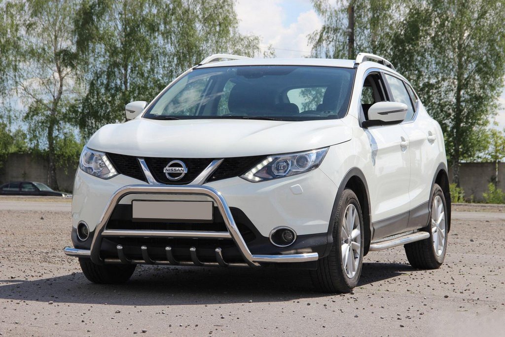 Кенгурятник WT003-Plus (нерж) для Nissan Qashqai 2014-2021