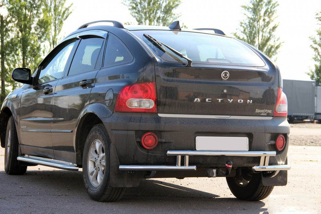 Задній захист AK005-2 (нерж) для SsangYong Action 2006-2024 рр