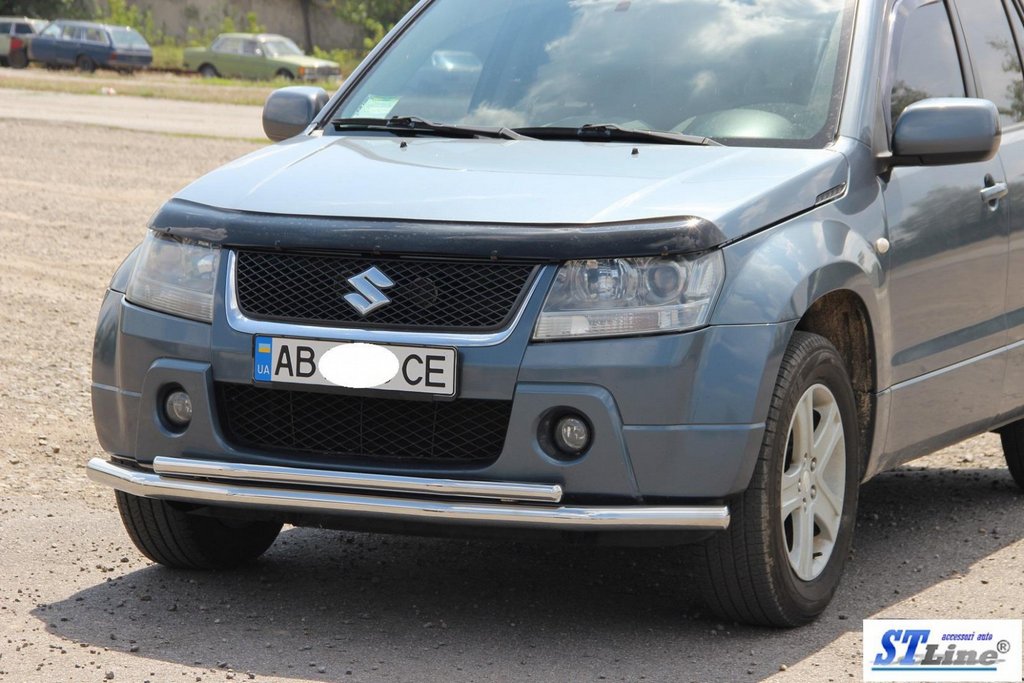 Передній подвійний вус 60/48мм (нерж) для Suzuki Grand Vitara 2005-2017 