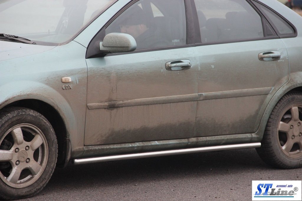 Бічні труби BB001 (42мм, нерж.) для Chevrolet Lacetti