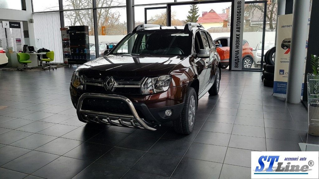 Кенгурятник без напису WT003 (нерж.) для Dacia Duster 2008-2018 