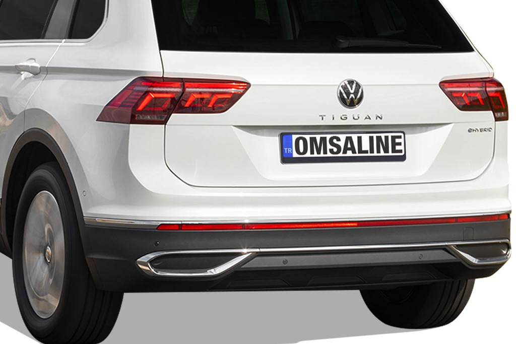 Накладки імітація вихлопних насадок (3 шт, нерж) для Volkswagen Tiguan 2020-2023