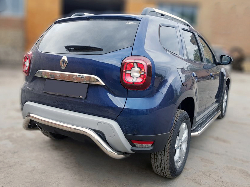 Задній захист AK007 (нерж.) для Renault Duster 2018+