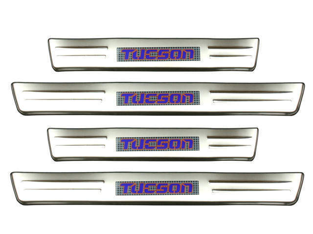 Накладки на пороги Hyundai Tucson 2004-2015 з підсвічуванням (нержавіюча сталь)