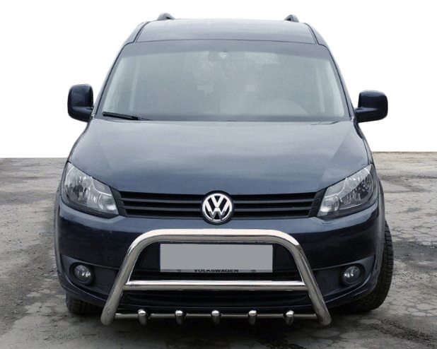 Кенгурятник WT004 (діаметр 50 мм, нерж) для Volkswagen Caddy 2010-2015