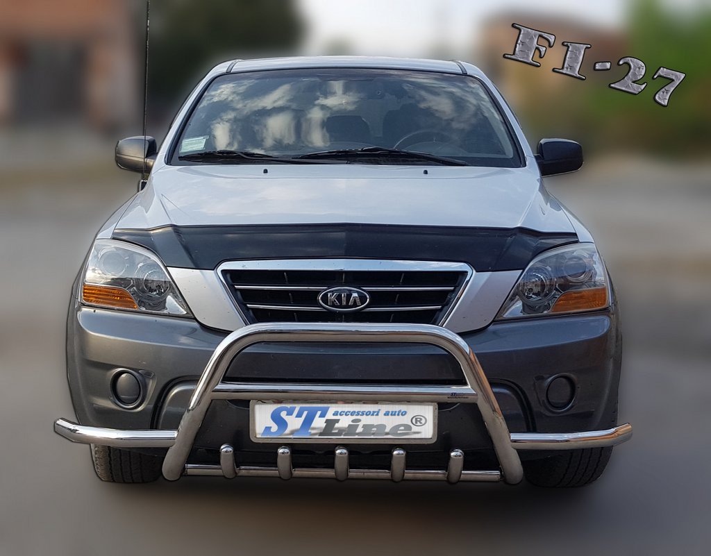 Кенгурятник з вусами WT003 (нерж.) для Kia Sorento 2002-2009 