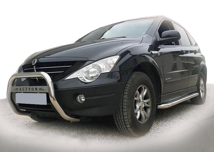 Кенгурятник WT005 (нерж) для SsangYong Action 2006+ 