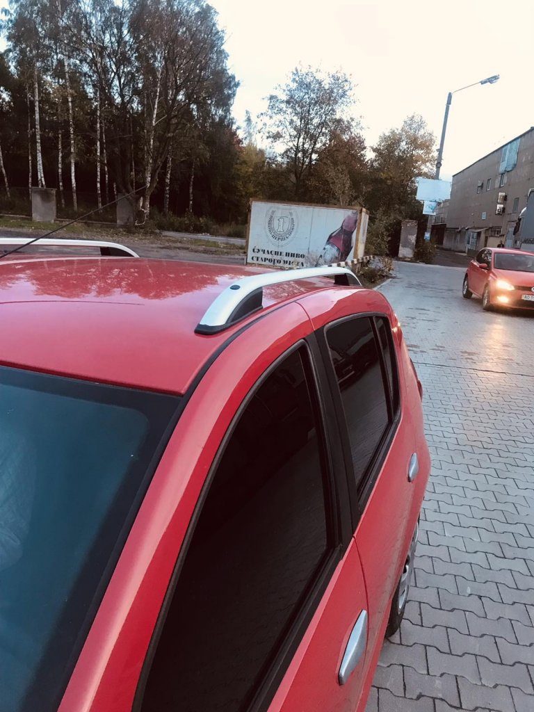 Рейлінги Skyport (сірий мат) для Renault Sandero 2013↗ мм.