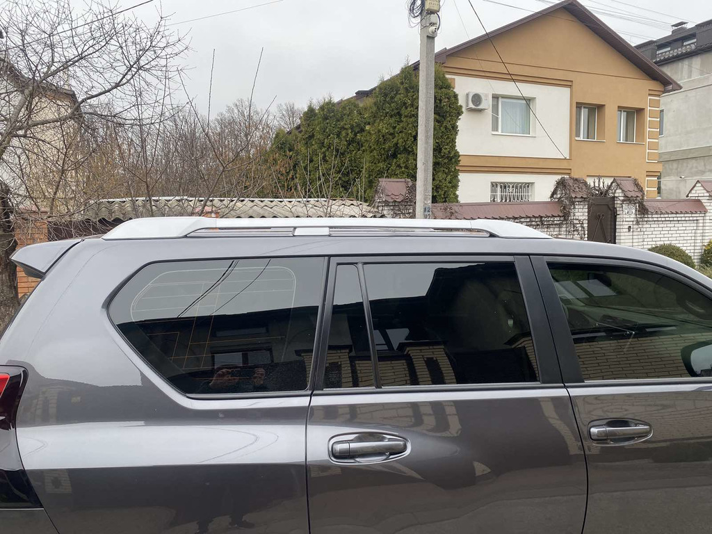 Рейлінги Toyota Land Cruiser Prado 150 2017+  серебристі посилені