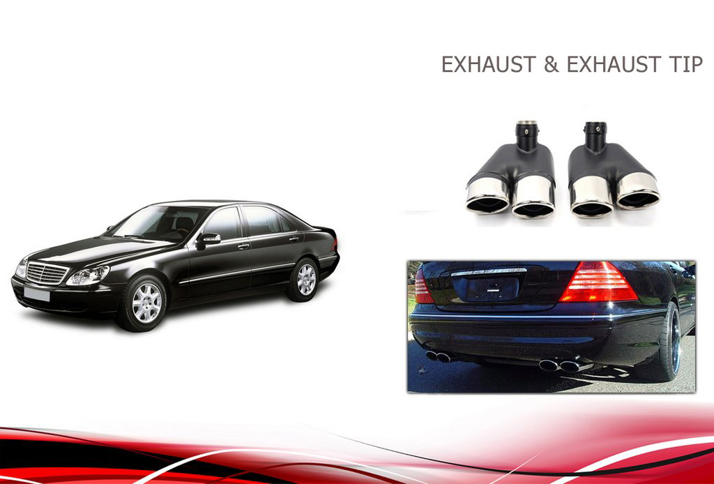 Насадки на глушник V1 (2 шт) для Mercedes S-сlass W220
