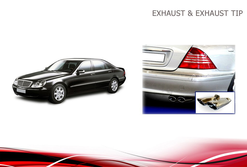 Насадки на глушник V2 (2 шт) для Mercedes S-сlass W220
