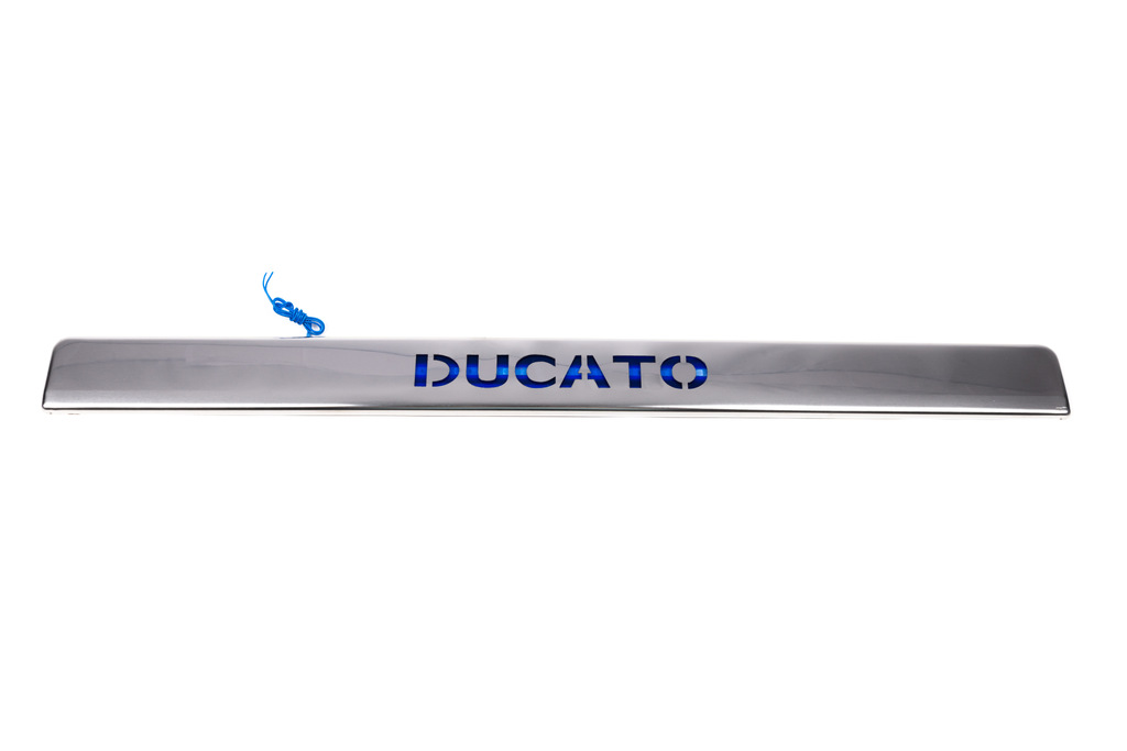 Хром накладка над номером з LED синім підсвічуванням для Fiat Ducato 2006+