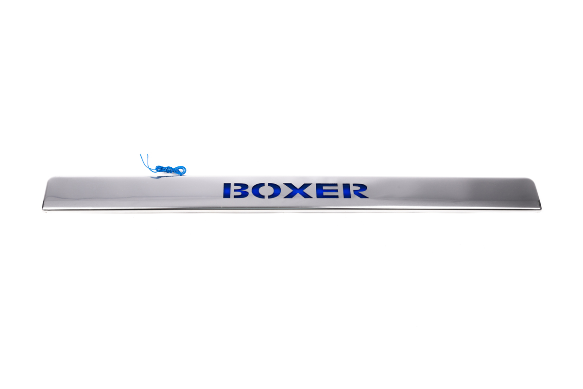 Хром накладки для Peugeot Boxer 2006+ задня планка LED синій Carmos (Туреччина)