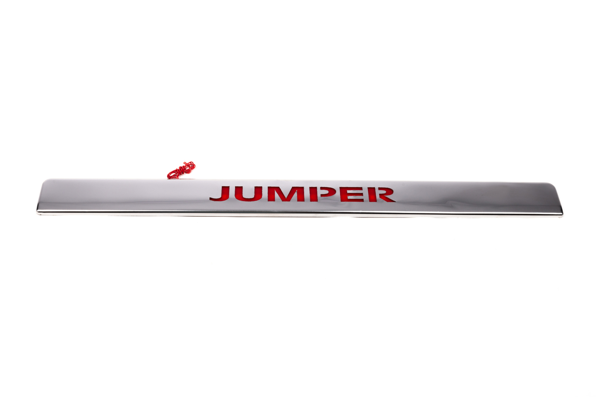 Хром накладки для Citroen Jumper 2006+ задня планка LED черв Carmos (Туреччина)