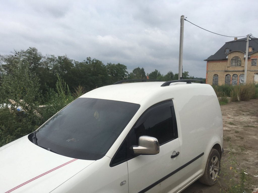 Рейлінги Чорні Стандартна, Пластикові ніжки для Volkswagen Caddy 2004-2010 рр.