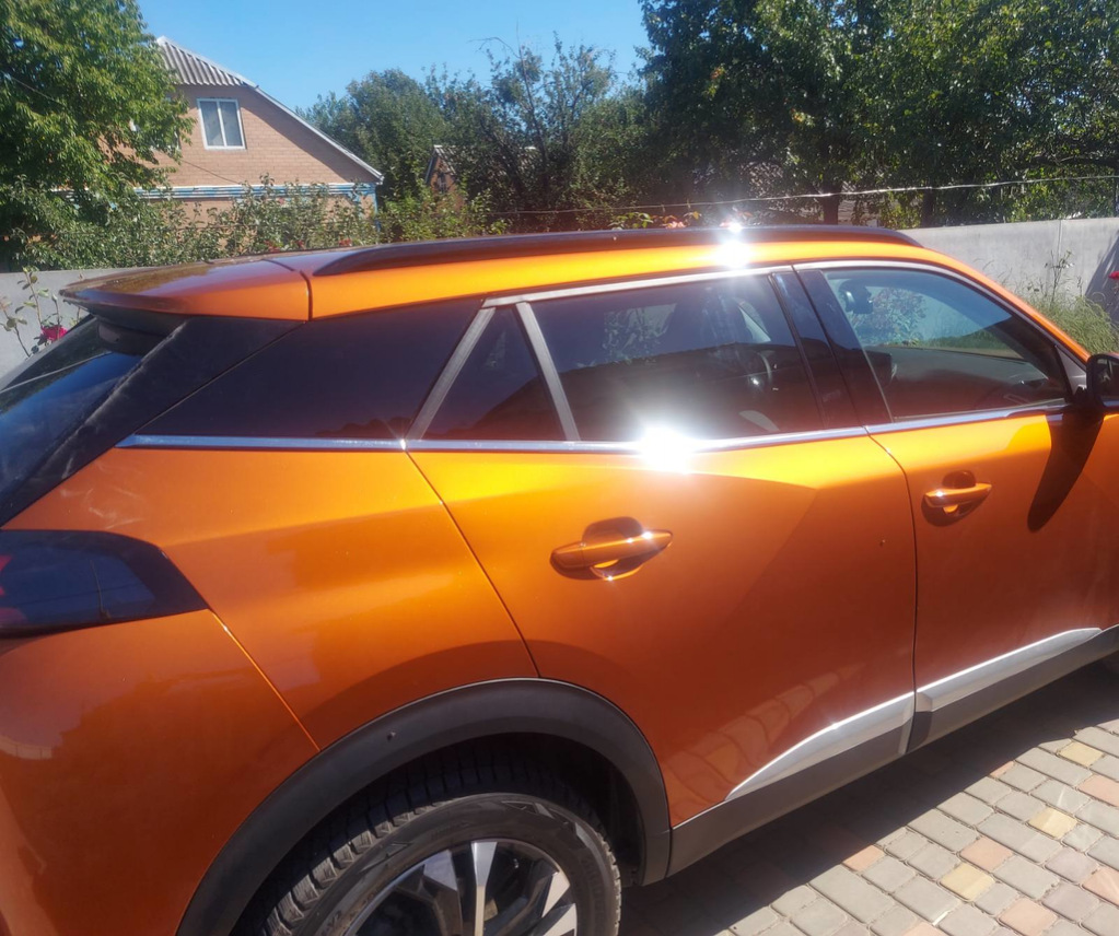 Окантовка вікон (6 шт, нерж) для Peugeot 2008 2019↗︎ мм.