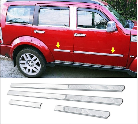 Молдинг дверей (нерж) для Dodge Nitro 2007↗ мм.